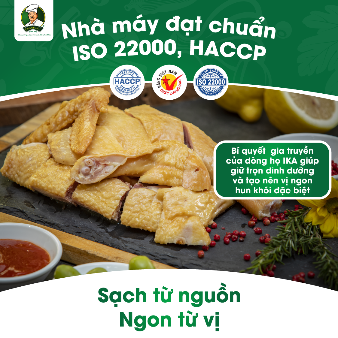 [ Chỉ giao HCM & Hà Nội] Gà hun khói 450g Ông già Ika