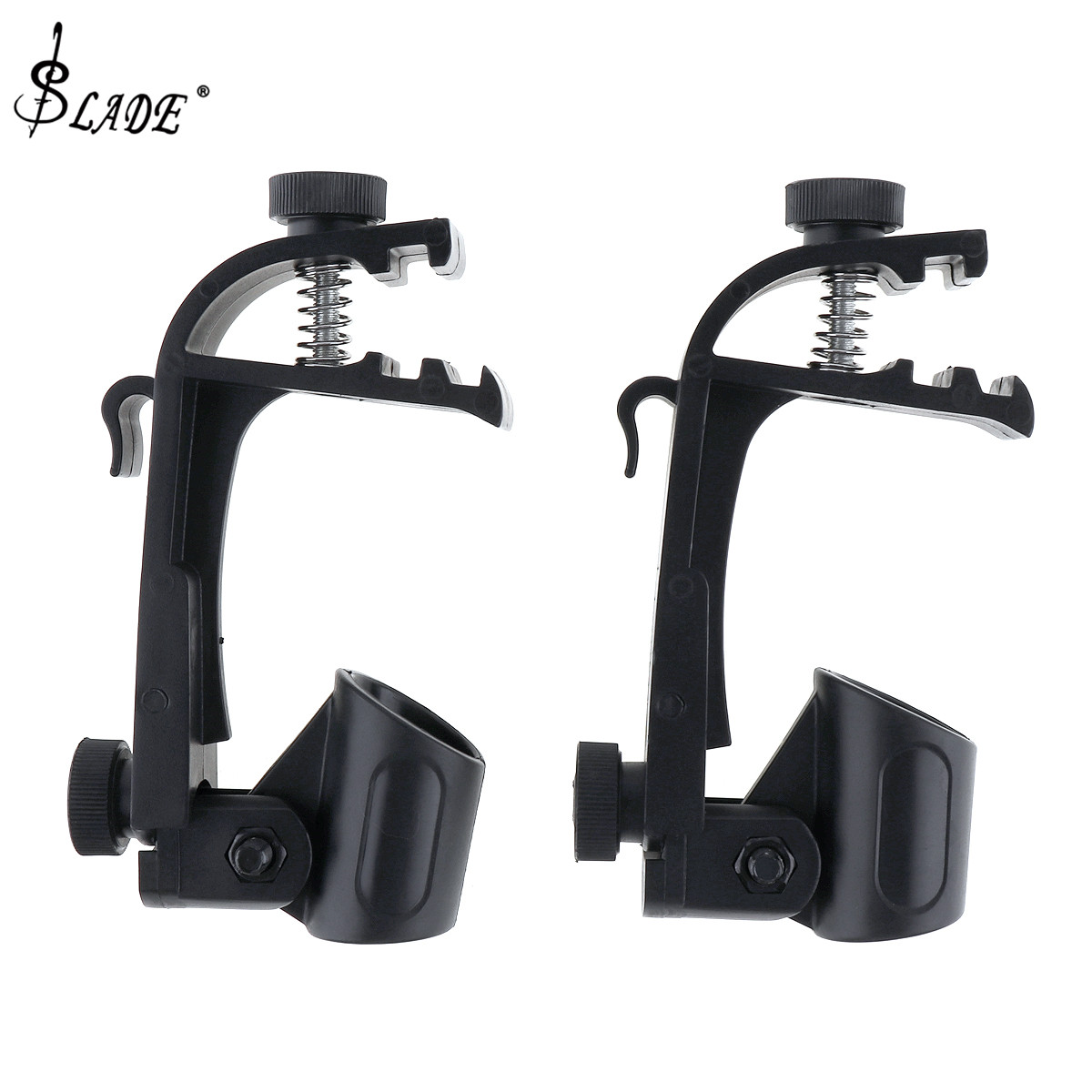 SLADE 2pcs Adjustable Microphone Clamp Stage Drum Shockproof Mic Mount Holder