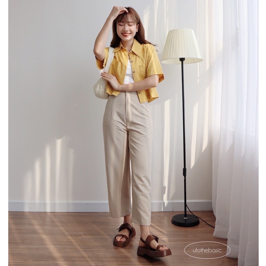 [Nhập LAZLOOK99 GIẢM 100K/500K] Quần ống rộng dáng suông lửng các màu – Basic Trousers – ufo.thebasic