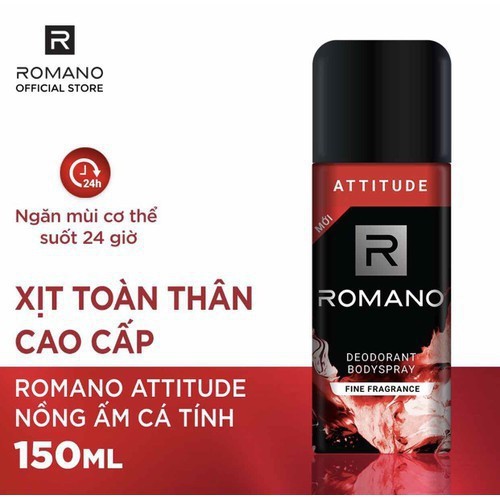 [HCM]Xịt Khử Mùi Nam 150ml Romano Attitude