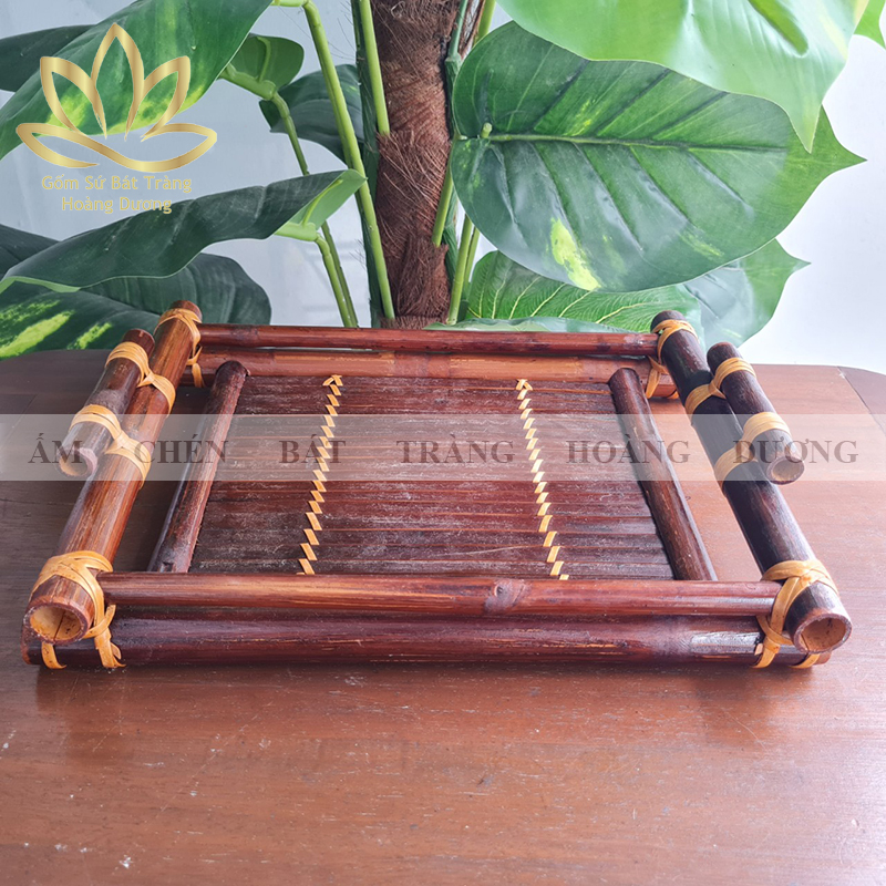 Khay trà bằng tre cao cấp 32 x 23 x 5 cm