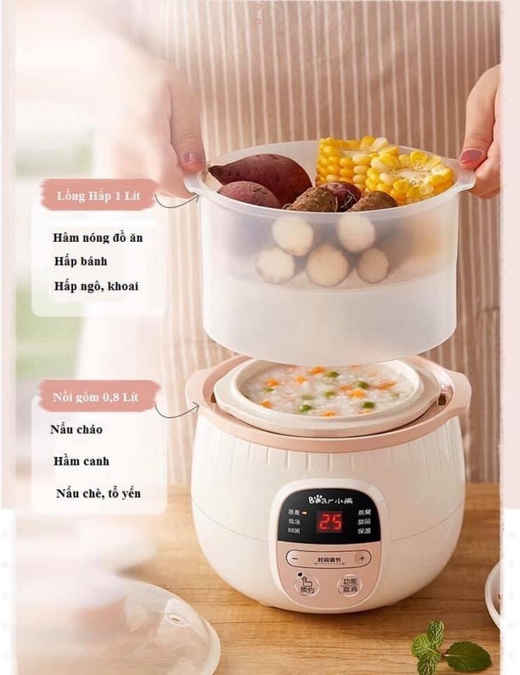 Nồi nấu cháo chậm Bear dung tích 0,8 lít