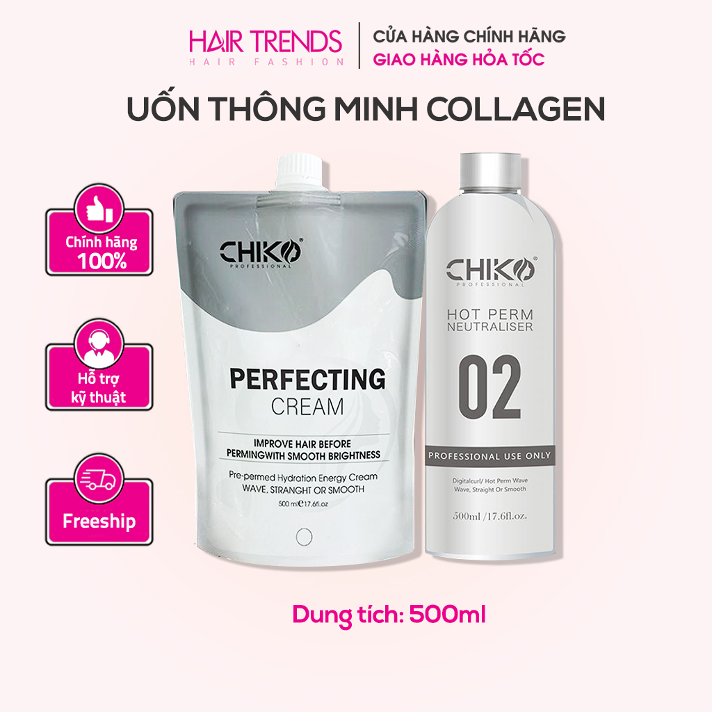 (CHÍNH HÃNG) Thuốc uốn tóc collagen thông minh CHIKO