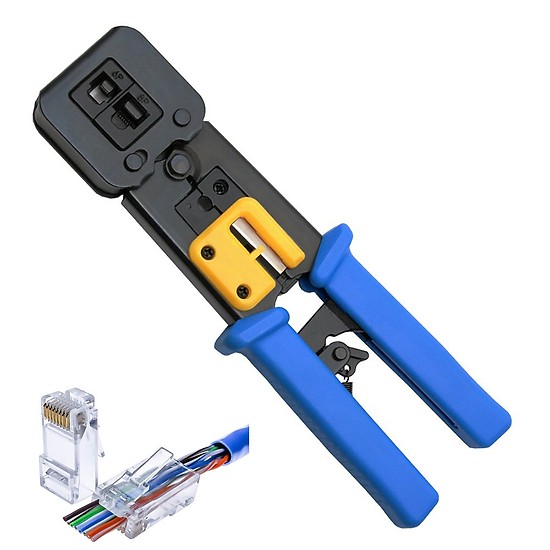 ✅ Kìm bấm dây mạng xuyên thấu Tool loại xịn - RJ11/RJ12/RJ45 - 2 line – Chính hãng – Chất liệu thép không gỉ