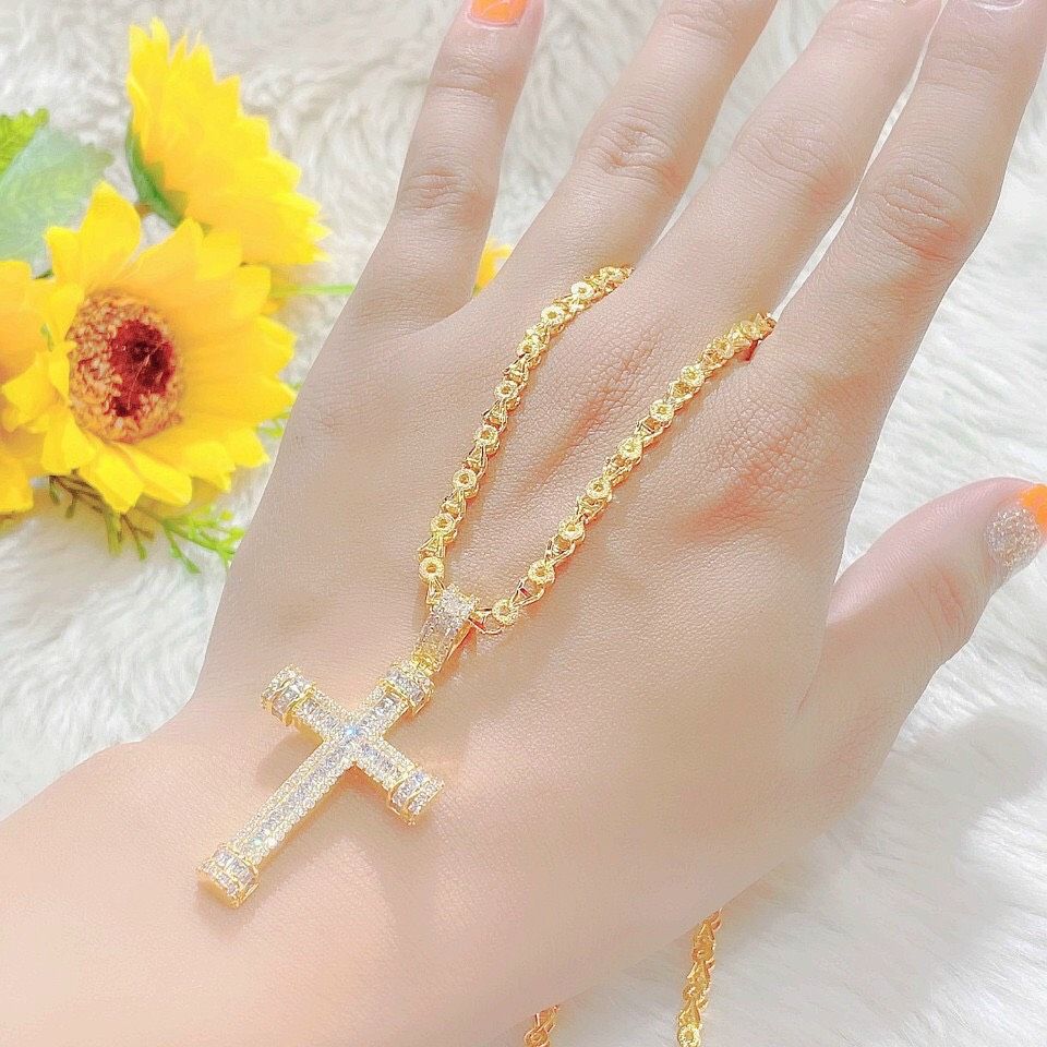 [CÓ HỘP QUÀ] Dây Chuyền Nữ Mặt Thánh Giá Đính Đá Tinh Tế - Đeo Được Thời Gian Lâu - QJ - UD771150 - Dùng Làm Trang Sức Đeo Phối Với Đồ Dự Tiệc Cực Sang Và Xinh