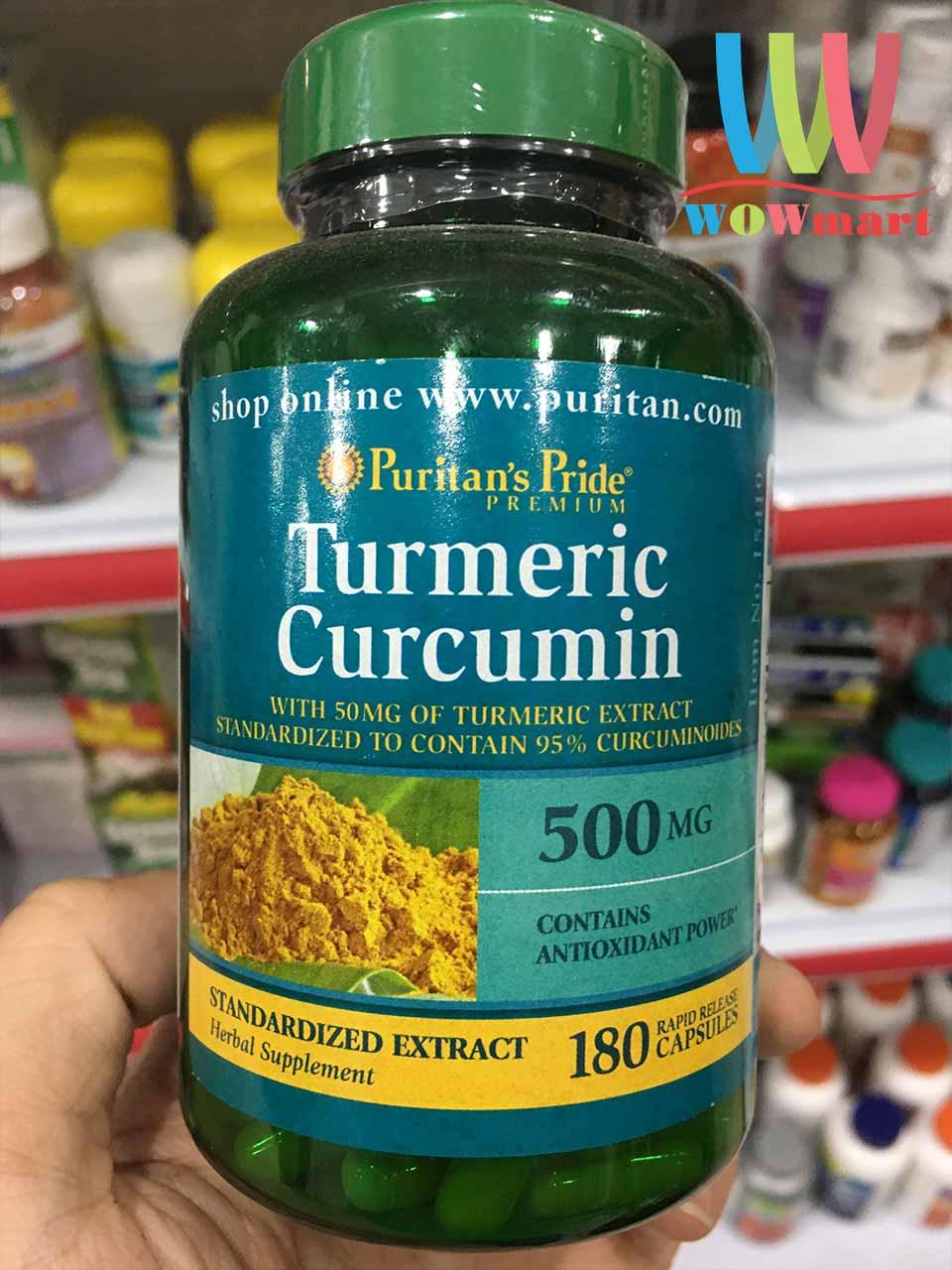 [HCM]Tinh chất Puritan’s Pride Turmeric Curcumin 500mg 180 viên