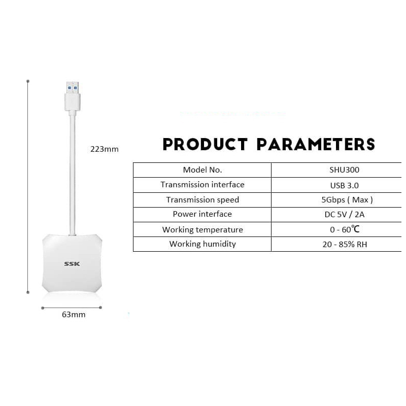Hub chia cổng USB 3.0 SSK SHU300 từ 1 ra 4 cổng (Màu Random) - Nhất Tín Computer