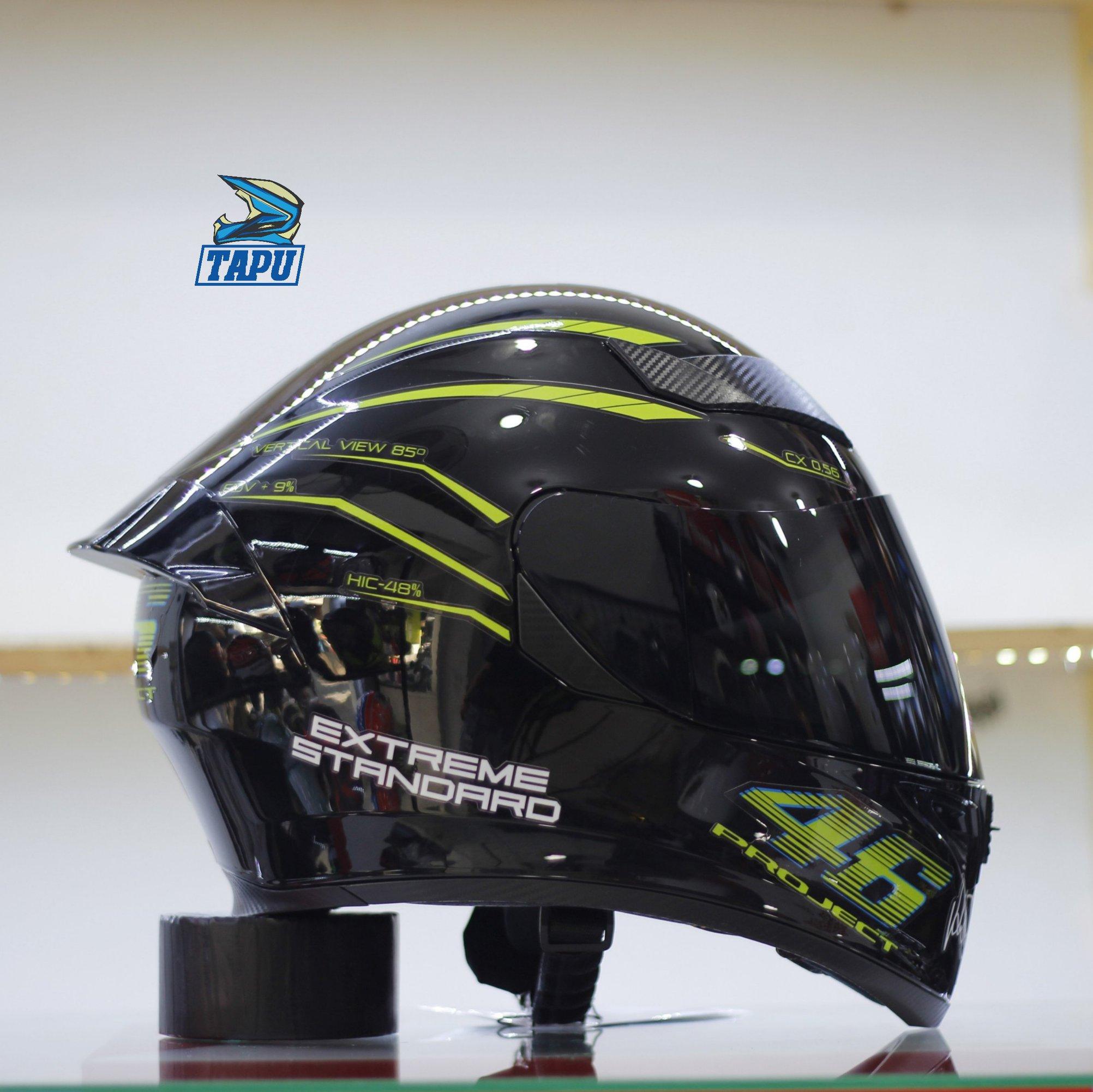 Nón Fullace ROYAL GXT M138 1 KÍNH màu đen bóng, Lên tem 46 Xanh chuối  bảo hảnh 12 tháng