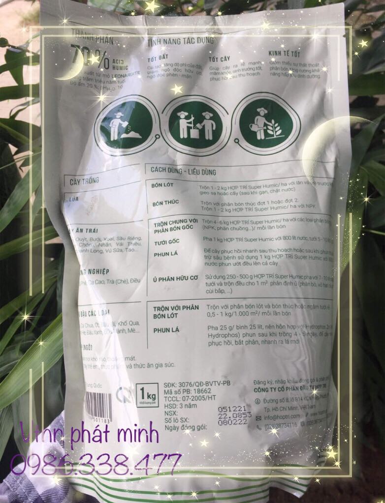 Phân bón lá sinh học HOPTRISUPER HUMIC (1kg)