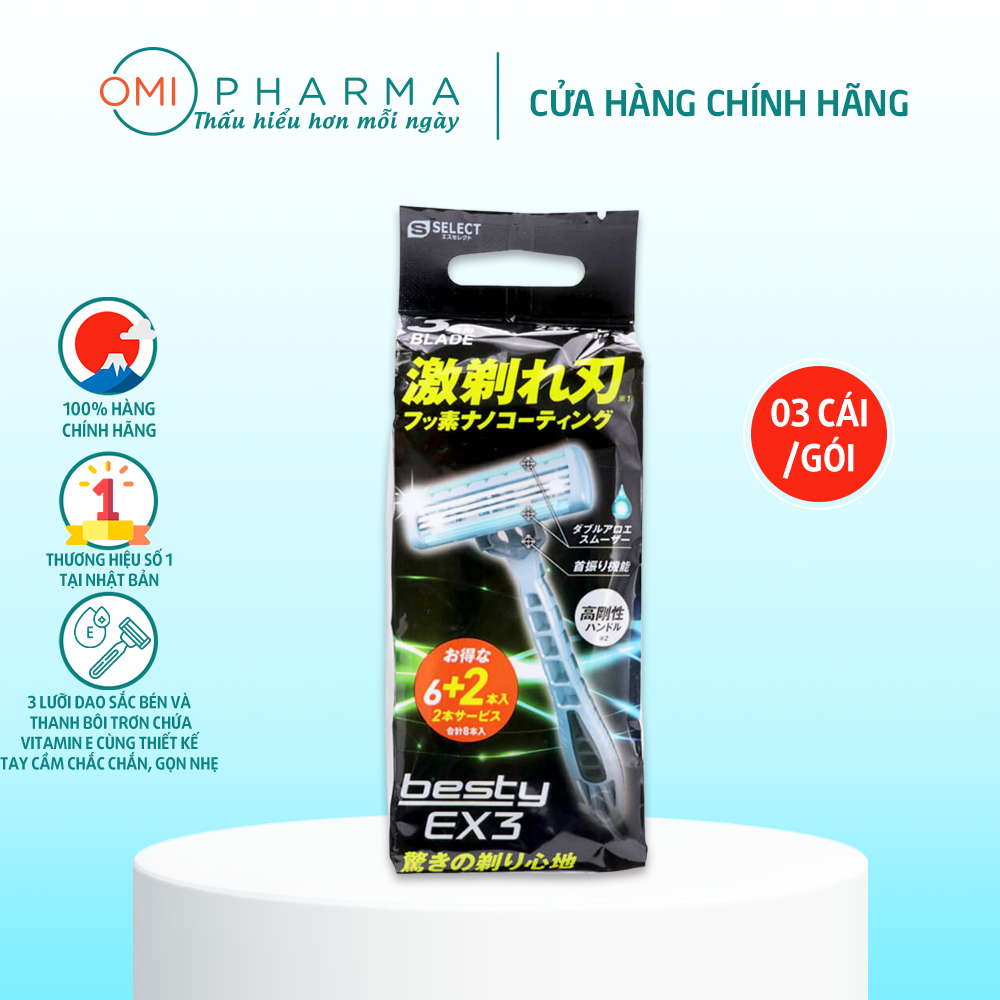 Dao cạo râu 3 lưỡi s select nhật bản