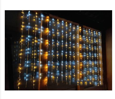 Đèn LED thác nước thả mành trang Trí 10 Sợi 2m Đủ Màu