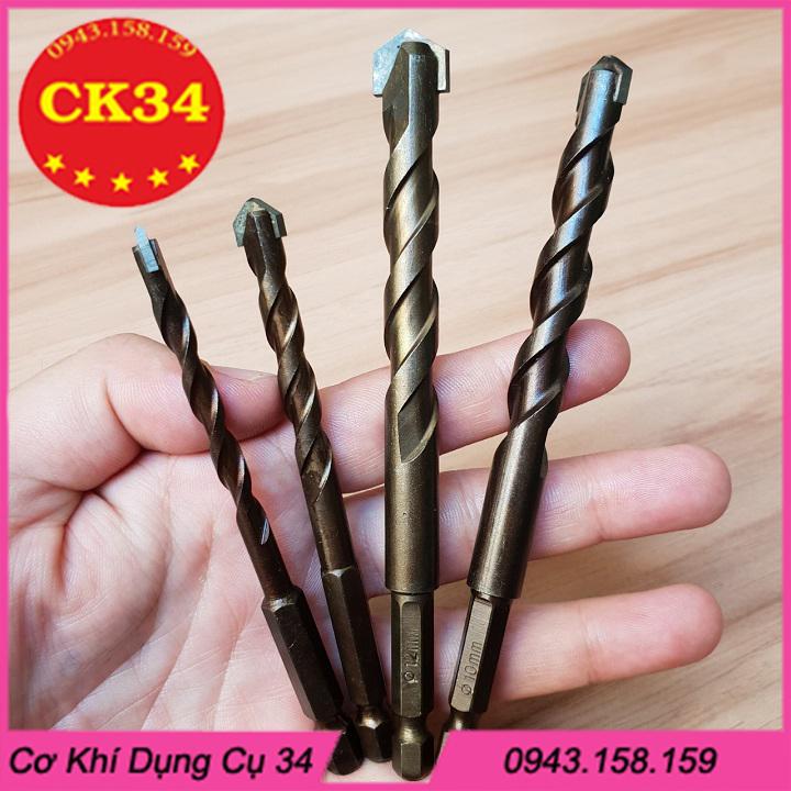 Bộ 4 mũi khoan bê tông, tường chuôi lục giác cho máy khoan