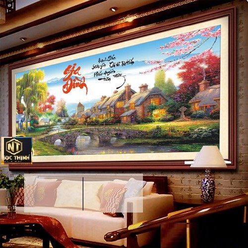 Tranh đính đá gia đình df290 kt 110x60cm