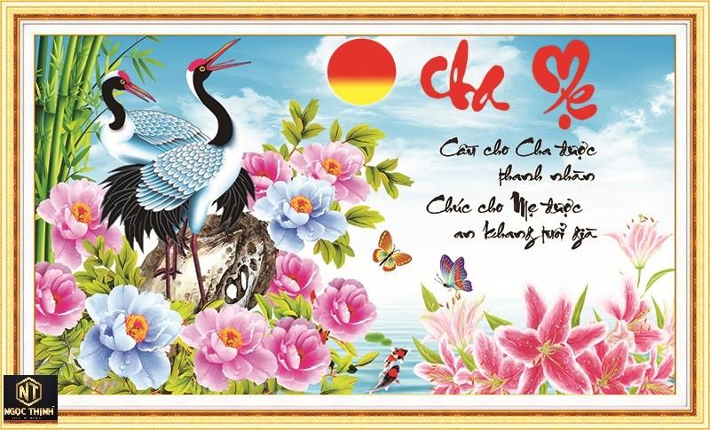 Tranh đính đá cao cấp venus cha mẹ -kt: 100x60cm
