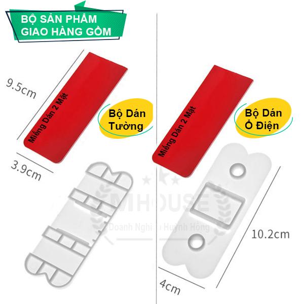 Bộ Miếng Dán Ổ Cắm Điện  Giá Đỡ Treo Tường Tiện Dụng Móc Treo Đồ