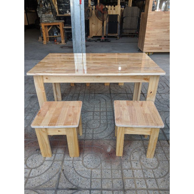 Ghế Ăn Gỗ Cao Su cao 30cm , ngồi bàn cao 45-55cm kiểu dáng đẩu