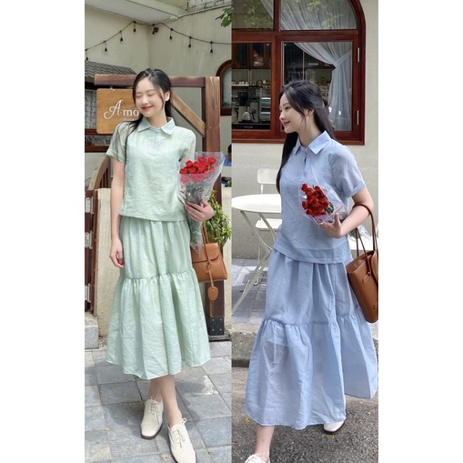 𝐌𝐚𝐲 𝐒𝐞𝐭 - phiên bản cổ đức, 2 màu pastel ( xanh cốm, xanh dương) | Momizi