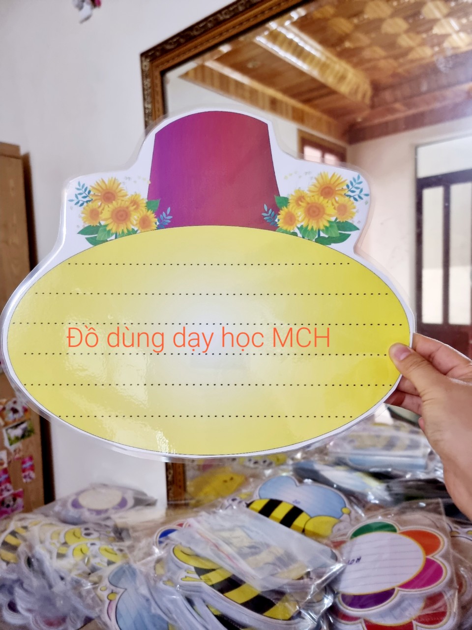 (Đồ dùng dạy học MCH) Bộ Cây Thông Học Tập (1 Gốc Khổ A3 + 7 Lá Khổ A4) Sẵn Nam Châm Lá.