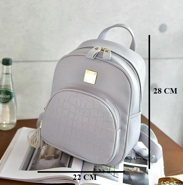 [HCM]Balo Nữ Siêu Xinh Vân Cá Sấu Xám