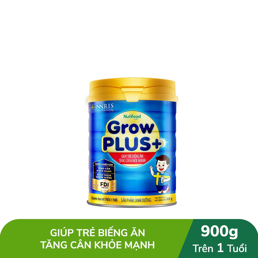 Sữa bột Nuti GrowPlus xanh 900g (Mới) cho trẻ trên 1 tuổi | - Dinh dưỡng cho trẻ em | - Hỗ trợ phát triển toàn diện | - 100% hàng chính hãng | - Đảm bảo chất lượng