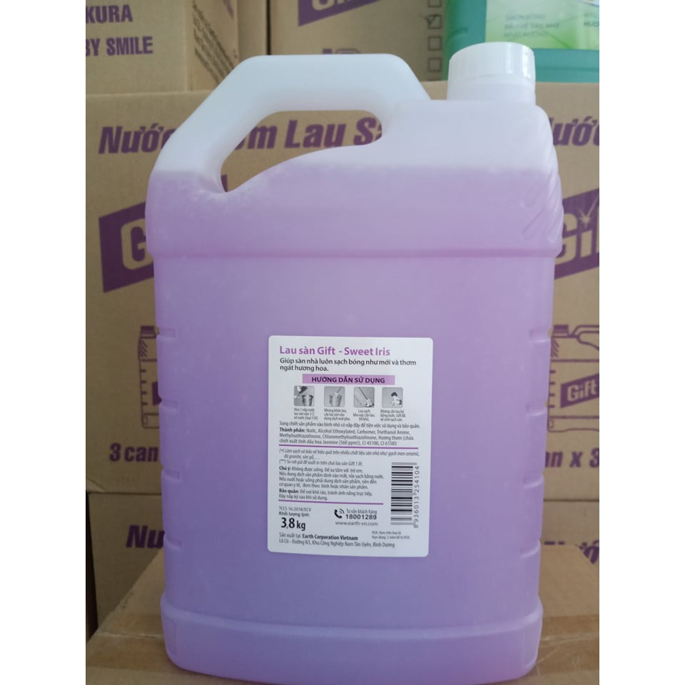 Nước lau sàn Gift hương hoa iris 3.8kg