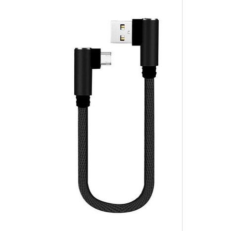 Dây cáp sạc pin ngắn 25cm góc 90 độ đầu USB C Type-C Micro