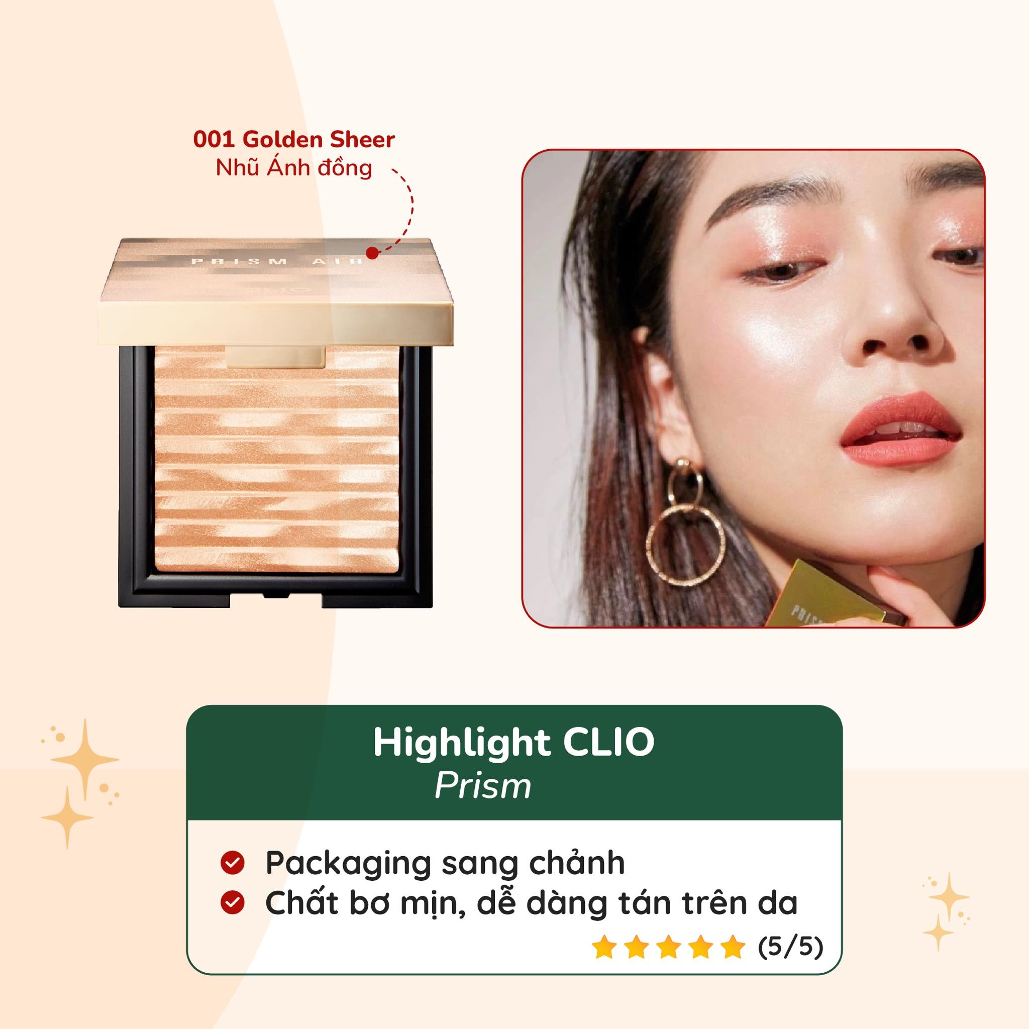 [Mẫu Mới] Phấn bắt sáng siêu mịn CLIO Prism Highlighter Hàn Quốc