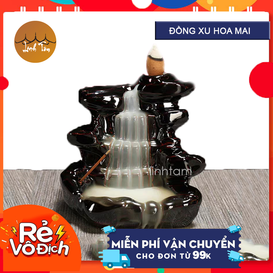 Thác khói trầm hương thác nước đen 5 tầng, tặng kèm 1 nụ trầm hương Linh Tâm