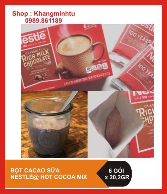 Bột Cacao Sữa Nestlé Hot Cocoa Mix (6 gói x 20,2gr)