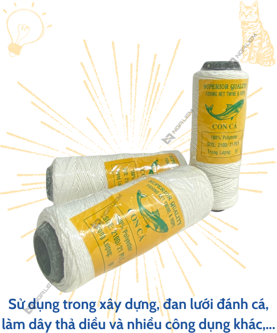 Dây nhợ (Chỉ nhợ) Câu cá, xây dựng (50gr; 100gr; 200gr; 500gr)