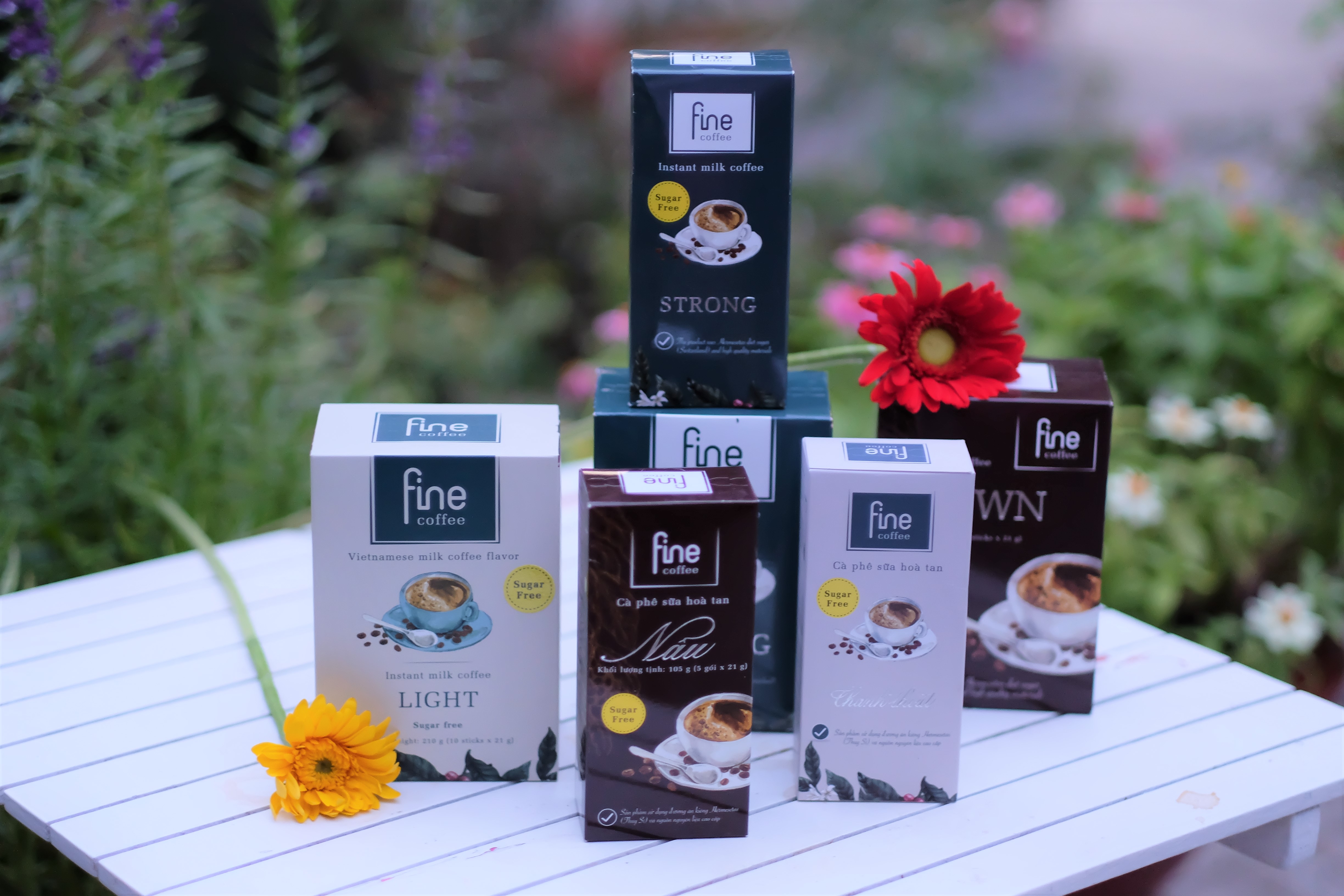 FINE COFFEE - Cà phê sữa hòa tan ĐƯỜNG ĂN KIÊNG loại ĐẬM ĐÀ