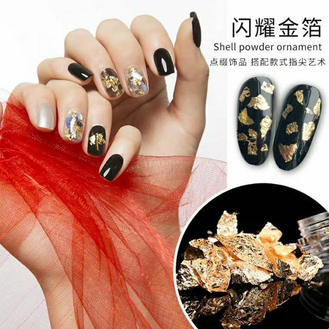 Giấy bạc nhún nail set 12 hũ