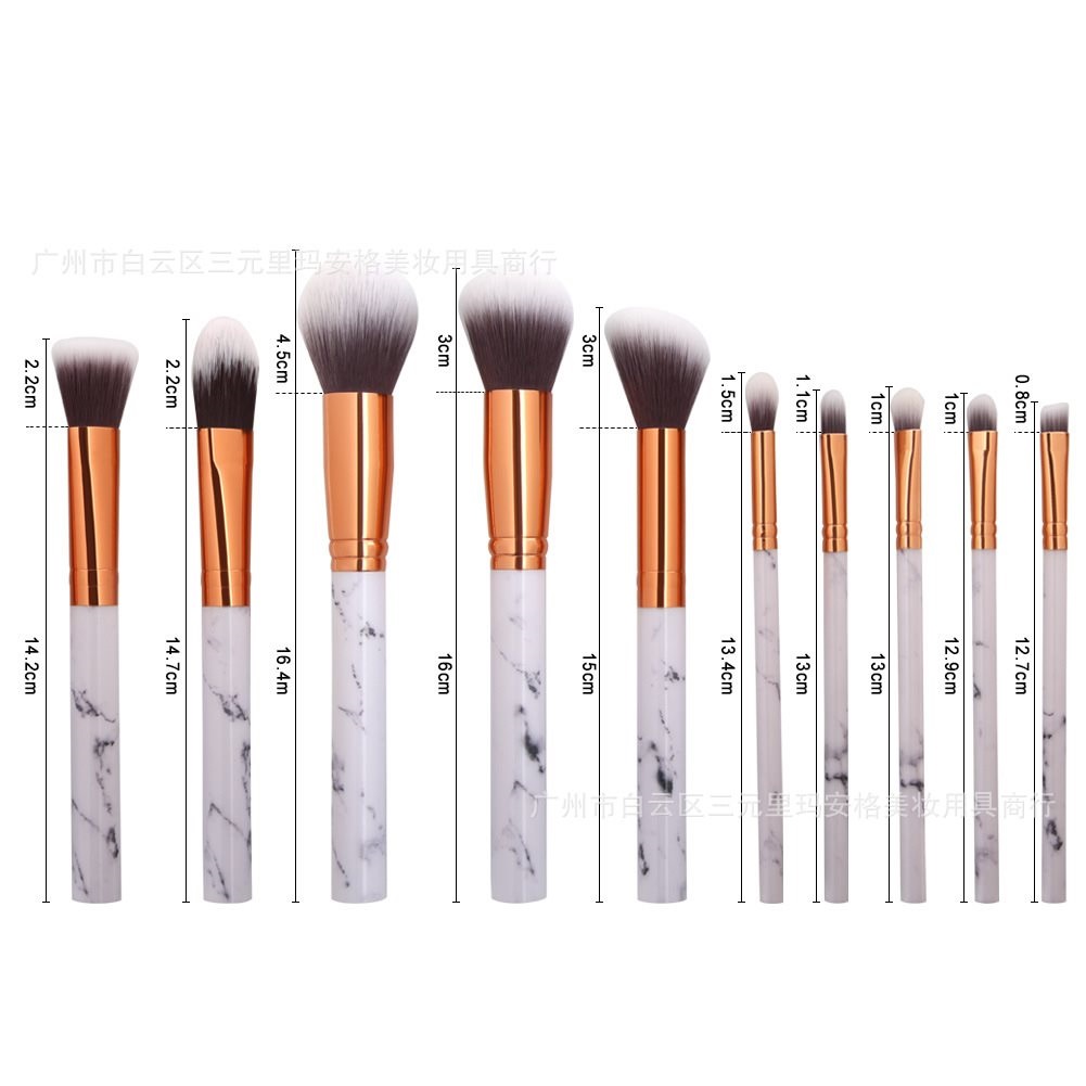 Bộ Cọ Trang Điểm 10 Cây vân đá cao cấp ronshadow