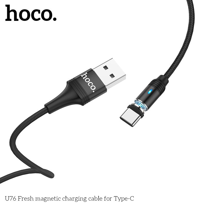 Cáp sạc nhanh tự ngắt từ tính Hoco U76 Micro USB/ Lightning/ Type C