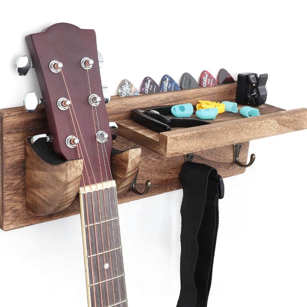 Đàn Guitar móc treo móc chủ bằng gỗ Wall Mount đứng cket Guitar Rack hiển thị