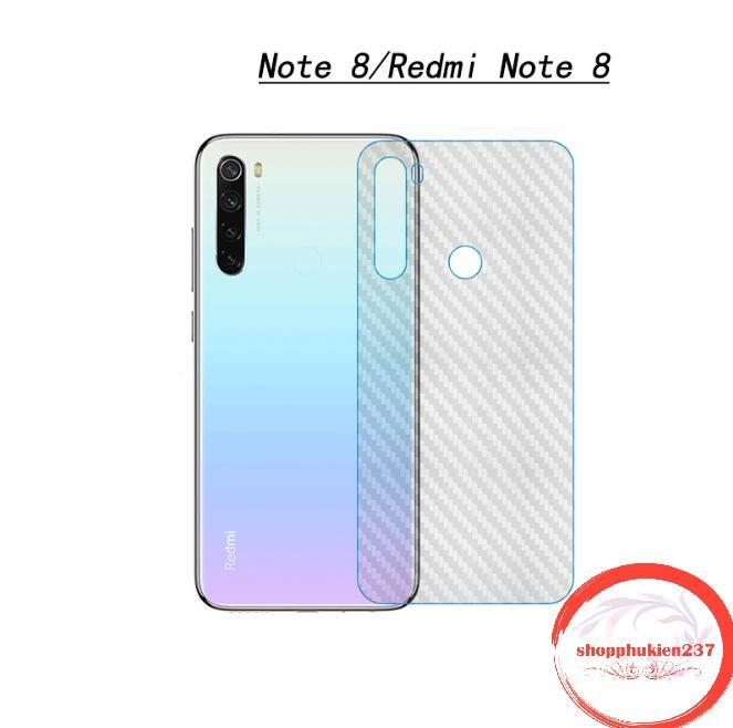 [HCM]Miếng dán lưng Xiaomi Redmi Note 8  Note 8 Pro Dán dẻo vân Carbon mặt lưng chống trầy