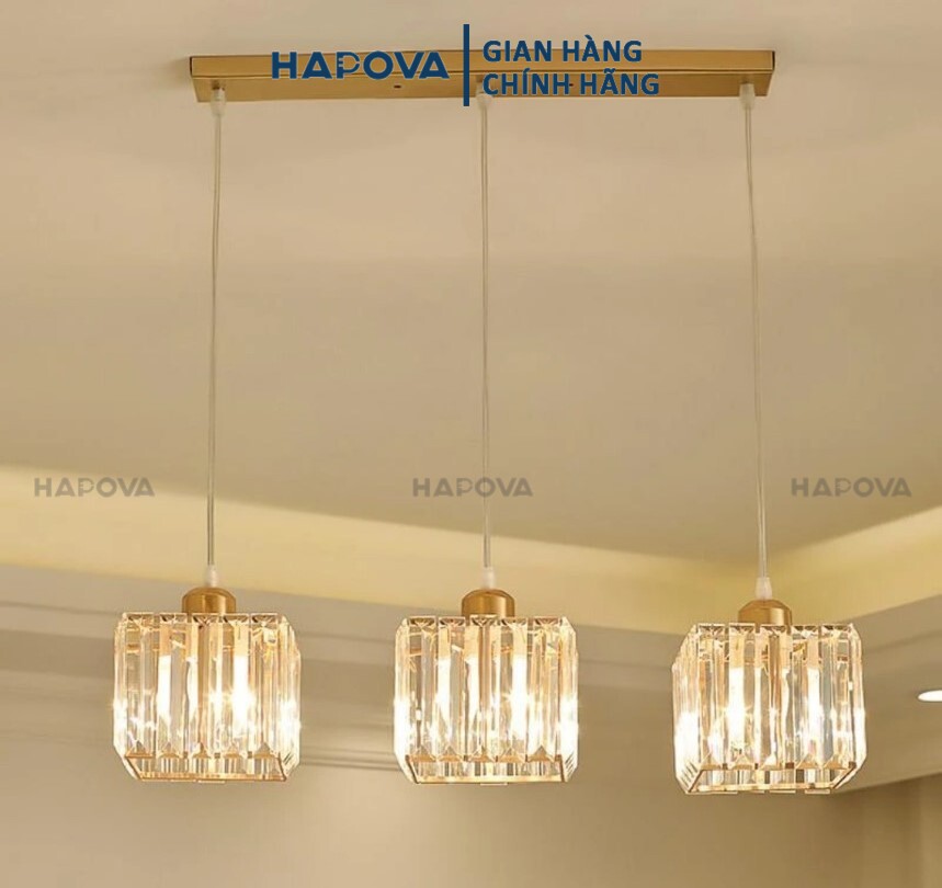Bộ 03 Đèn thả trần trang trí pha lê HAPOVA DT 9575/3