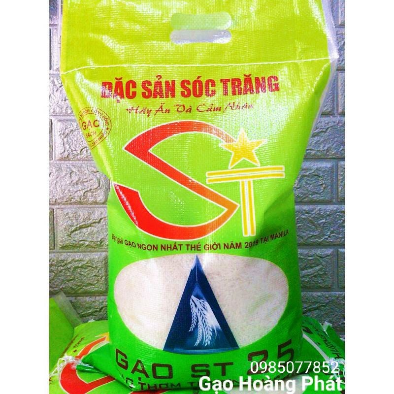 Gạo ST25 - Bao Dẻo Thơm Túi 5kg.