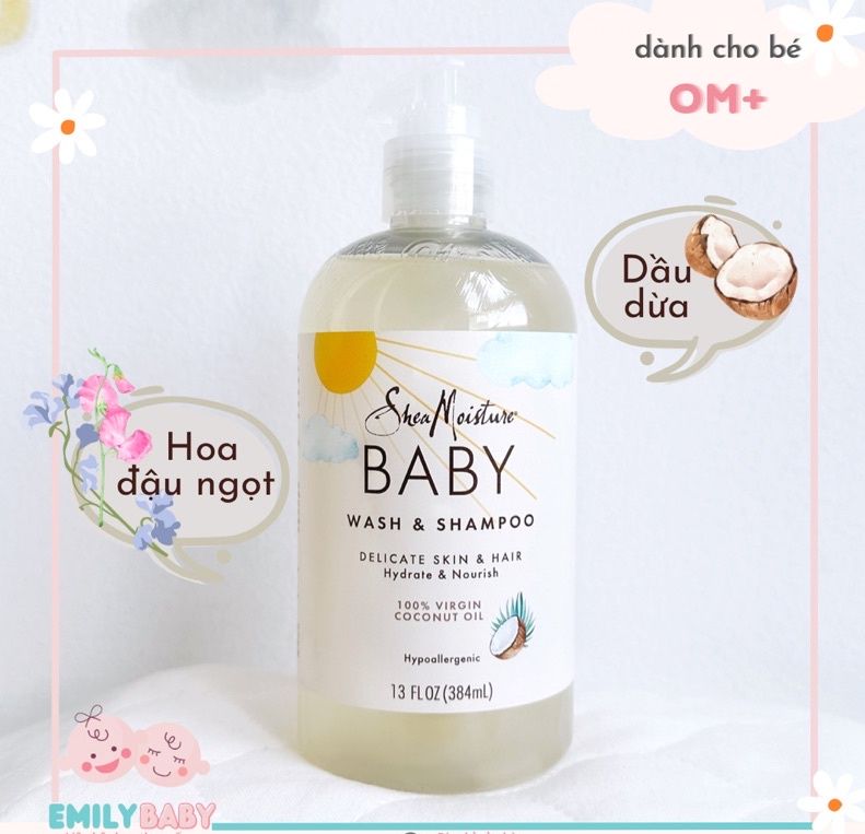 Sữa tắm gội toàn thân Shea Moisture Baby 384ml