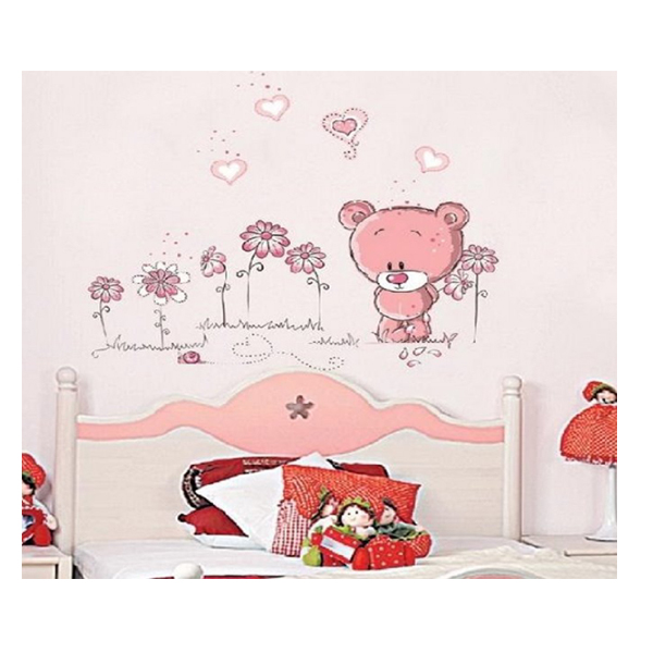 Decal dán tường gấu hồng nhỏ EB101