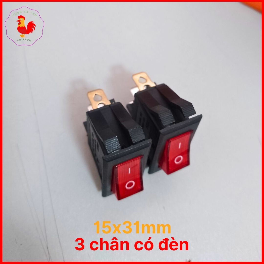 Công tắc 3 chân bập bênh có đèn KCD4