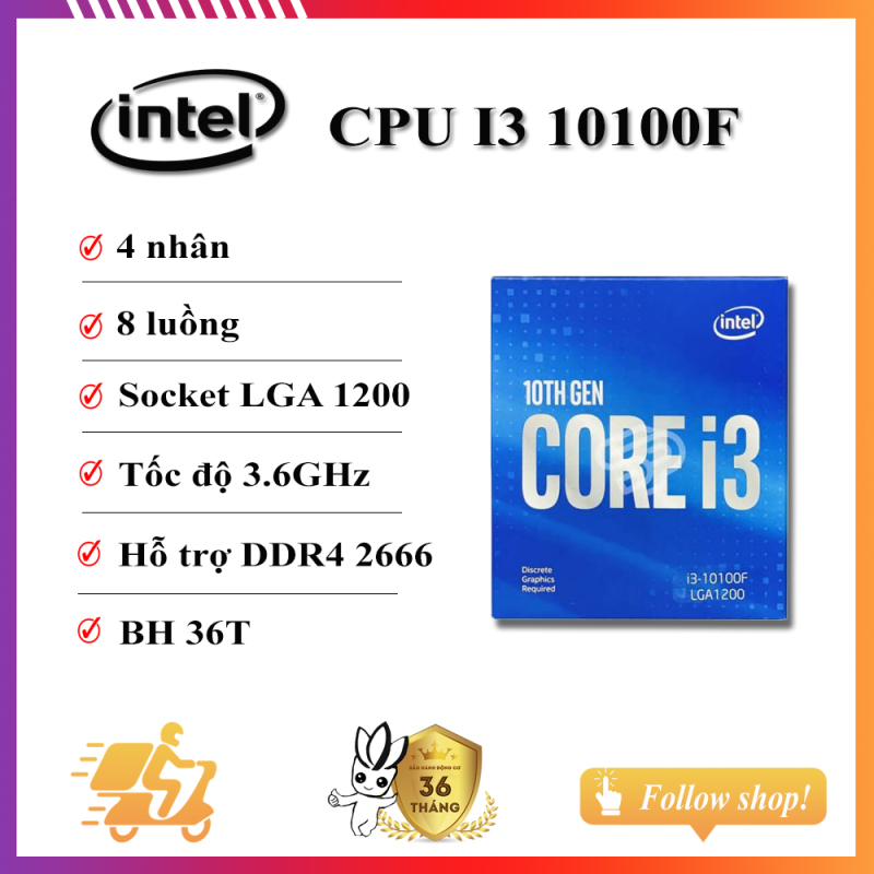 Bảng giá Vi xử lý - CPU Intel Core i3 10100f Phong Vũ