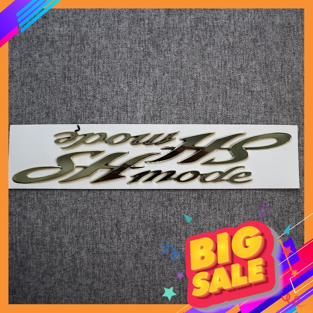 BỘ TEM LOGO CHỮ NỔI XE MÁY HONDA SH MODE CHẤT LIỆU NHỰA DẺO XI BÓNG CỰC ĐẸP MẪU MỚI ( MÀU VÀNG )