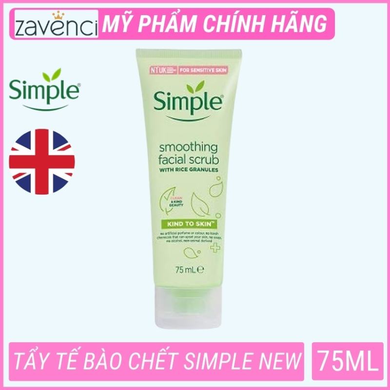 Tẩy tế bào chết da mặt simple Kind To Skin Smoothing Facial Scrub (75ml)