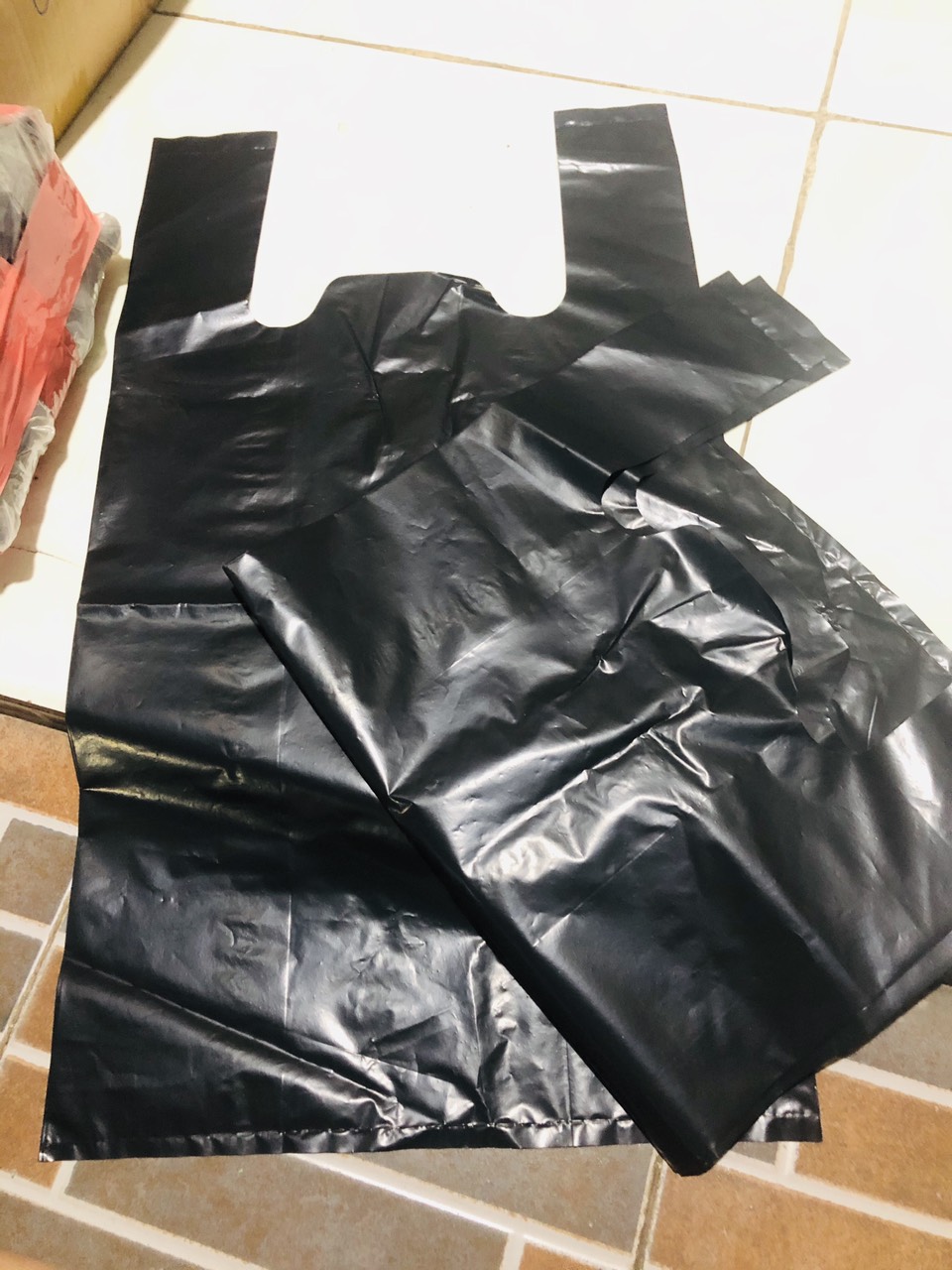 [1kg/size] túi nilon đen bóng dai, túi đựng rác 2 quai