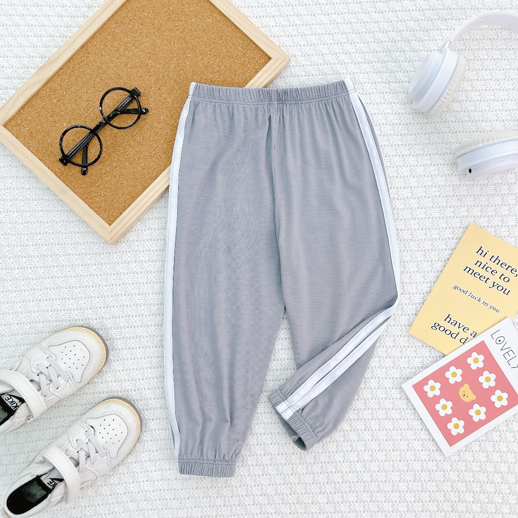 Quần dài cho bé trai bé gái 7-26kg, quần dài phong cách thể thao cho bé chất thun lạnh mềm mát - kungxiushop