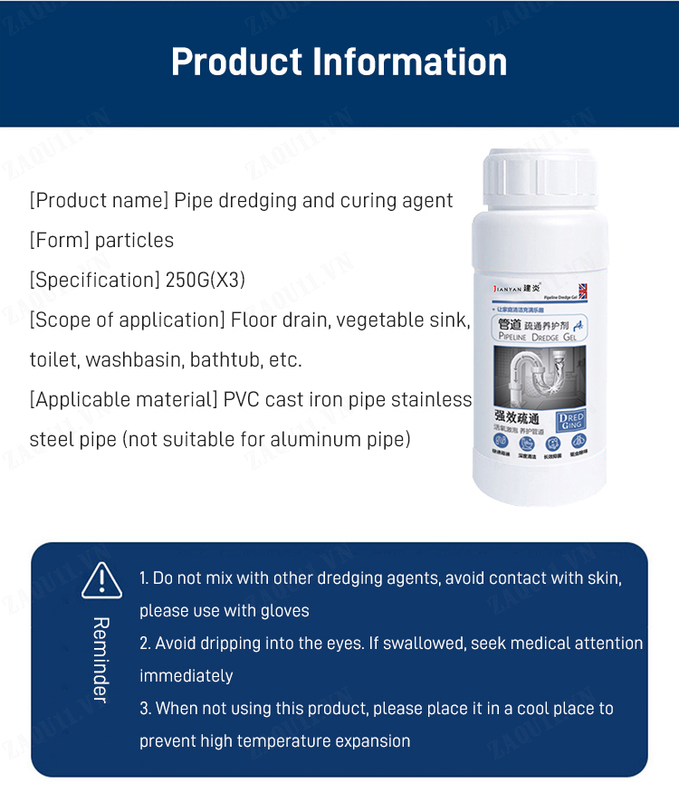 zaqu11 Effective Pipe Unblocker for Sinks and Toilets