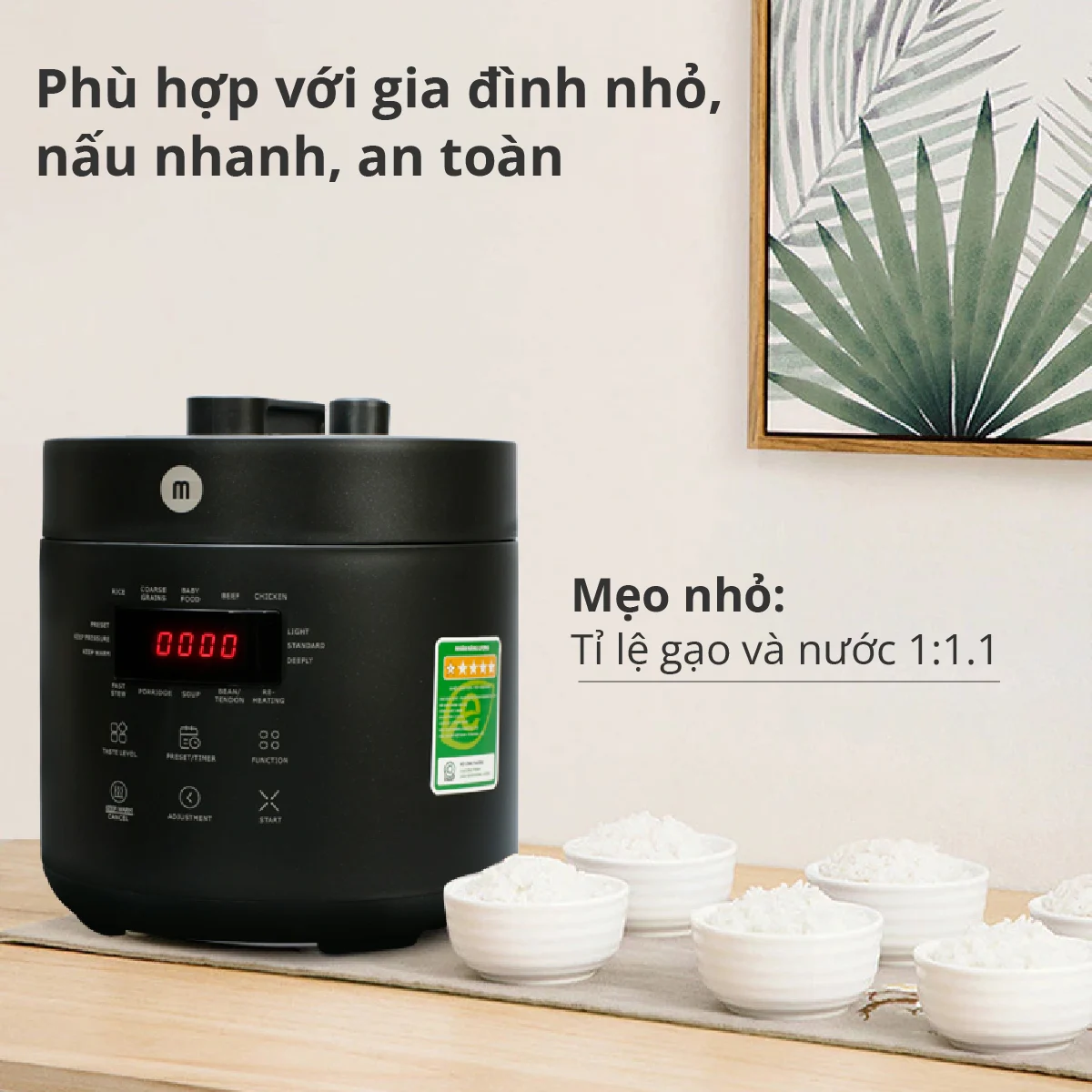 Nồi cơm áp suất mini - nấu cháo, nấu cơm siêu mềm AS-M02
