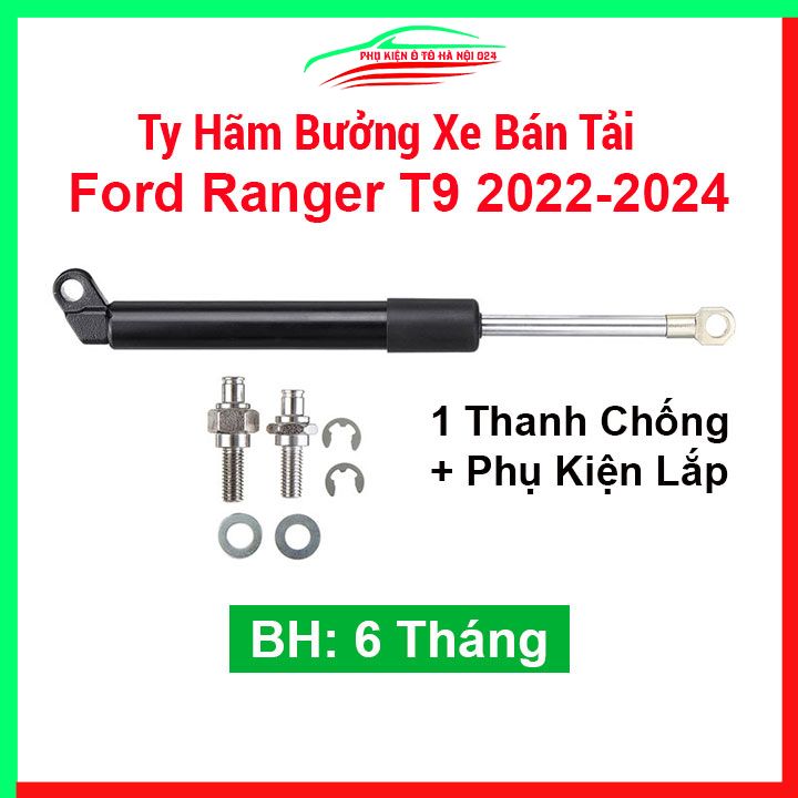Ty hãm mở cốp, hạ bưởng cho thùng xe ô tô bán tải Ford Ranger 2009-2021, 2022-2024 kèm phụ kiện lắp