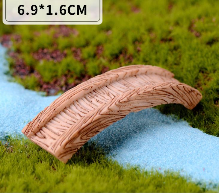 [HCM]Phụ kiện tiểu cảnh cầu gỗ nông thôn trang trí terrarium chậu cây cảnh sen đá xương rồng